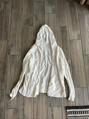 GAP White Hooded Cardigan Sweater